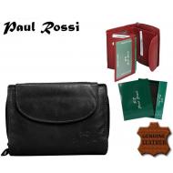 Naiste rahakott LB24-MTNL BLACK, PAUL ROSSI, Nahast rahakotid